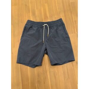 Men's Navy Blue Elastic Waist Drawstring Shorts Size S Lightweight Casual Summer